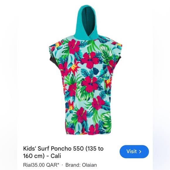 Kids Oalian Decathlon Surf Poncho - Picture 15 of 15